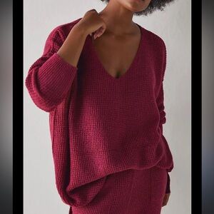 INTIMATELY FREE PEOPLE Cozy Pullover Sweater S / XS Raspberry Hot Pink Oversized